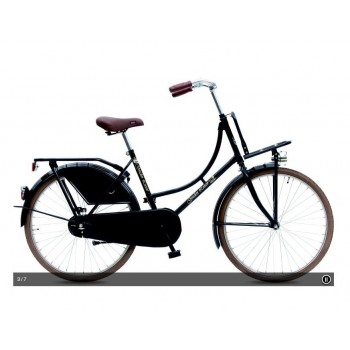 Oma Fiets 24" Jubileum Gouden Leeuw Shiny Black