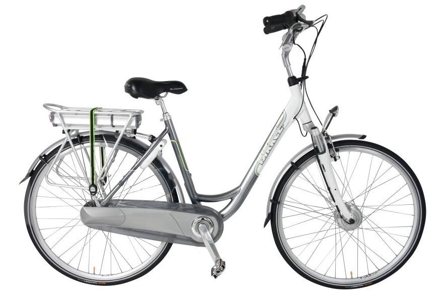 Elektrische fiets Bikkel Dames Ibee T3 Nexus 8V 14,5A Titanium / Pearlwhite