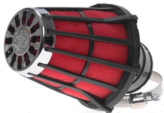 Luchtfilter Malossi E5 38 mm Zwart / Chroom Schuin