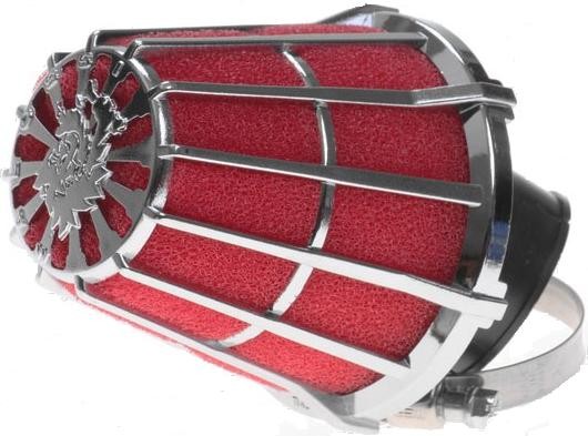 Luchtfilter Malossi E5 38 mm Rood / Chroom Schuin